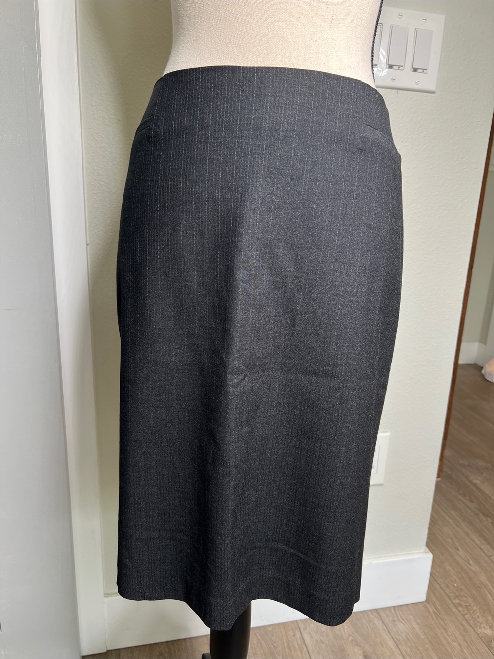 Teenflo Charcoal Pinstripe Pencil Skirt 4